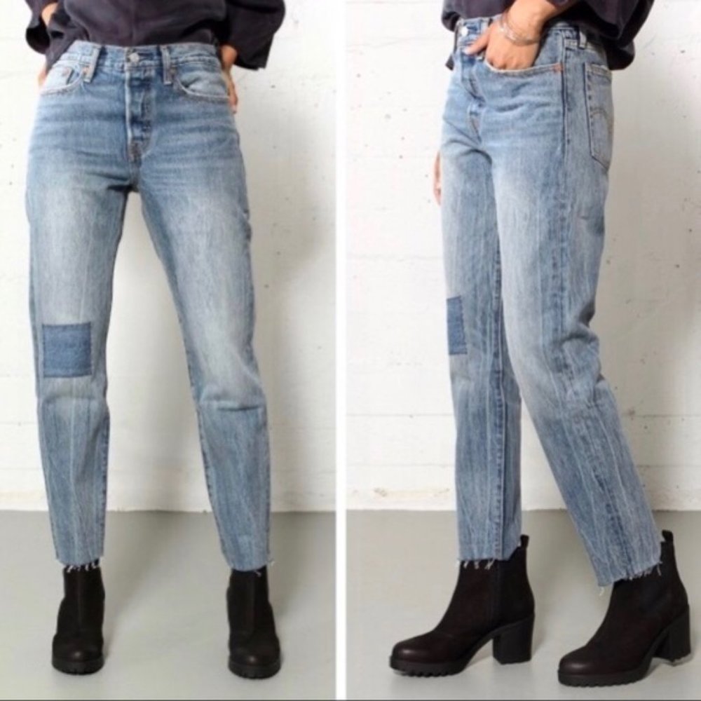 Levi’s wedgie icon jeans with knee patch cotton